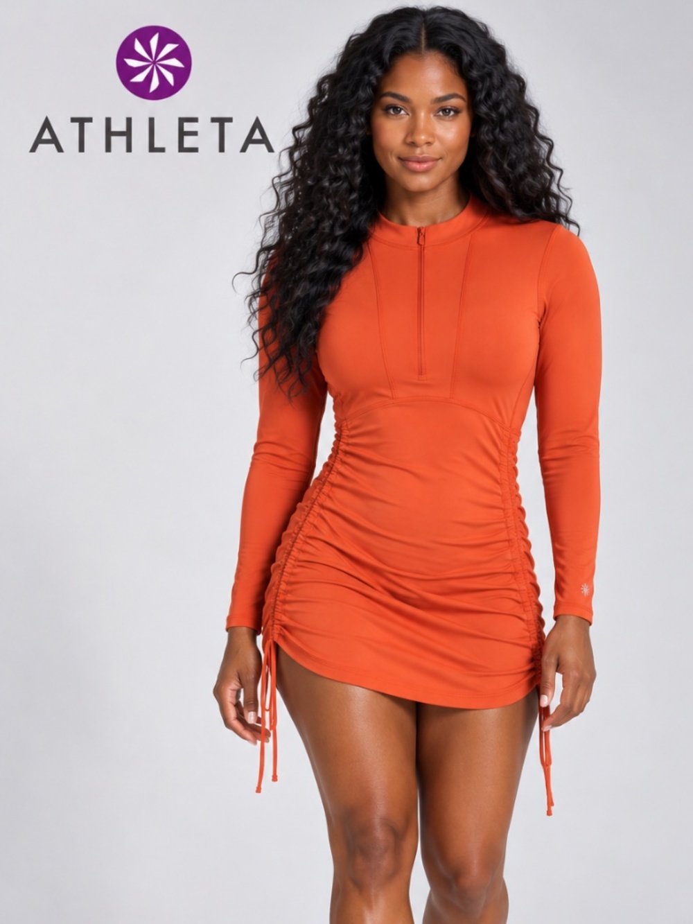 thleta long-sleeve athletic dress / rash guard swim cover-up